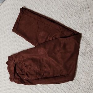 Women's Cabin Creek faux suede dark brown pants with pockets, size 10